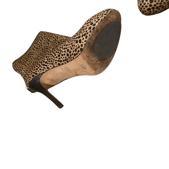 Ann Taylor cheetah/leopard caramel platform cowhide platform booties size 8.5 - Picture 6 of 7